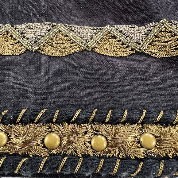 Worth New York Black Custom Maximalist Mixed Metals Beaded Artistry Skirt Size 2 - Picture 9 of 16